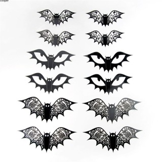 【ในการจัดส่ง】 12 ชิ้น/เซ็ต 3d Bat สติ๊กเกอร์ติดผนังฮาโลวีนสัตว์เลี้ยงการ์ตูนตกแต่งหน้าต่างฉากสติกเกอร์เค้าโครง