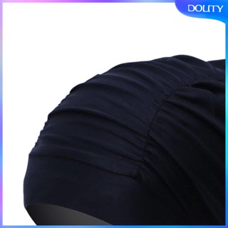 [dolity] หมวกว่ายน้ํา ผ้าโพลีเอสเตอร์ ยืดหยุ่น ใส่สบาย เหมาะกับฤดูร้อน สําหรับผู้ใหญ่ เล่นกีฬา ชายหาด ผมยาว