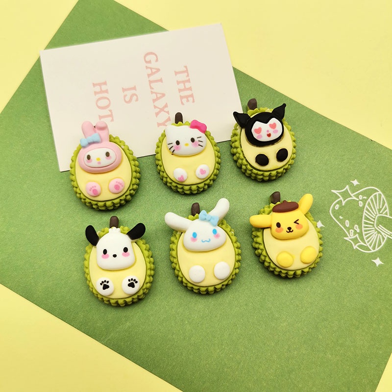 Diy diy อุปกรณ์เรซินทุเรียน Sanrio ครีมกาวเคสโทรศัพท์ Headwear Hairpin เครื่องเขียนกล่องเก็บถ้วยน้ํา Patch
