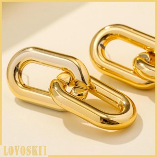 [Lovoski1] ต่างหูโซ่หนา ทรงหยดน้ํา สําหรับวันหยุด