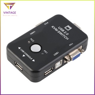 [Ready] 2 Ports Usb 2.0 Vga/Svga Kvm Switch Box For Sharing Monitor Keyboard Mouse [E/9]