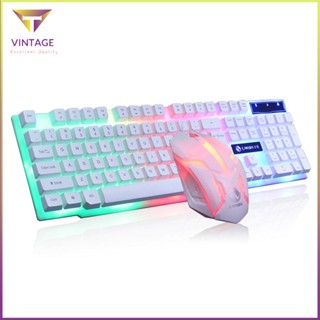 [Instock] Keyboard Mouse Kit Gtx300 Led Glowing Desktop Wire Mechanical Game Mouses [E/2]