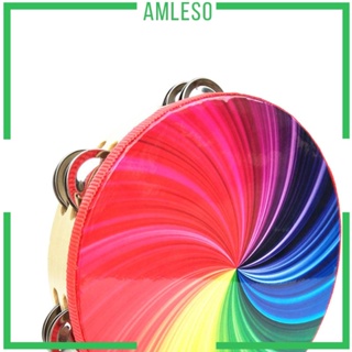 [Amleso] แทมบูรีนไม้ กลองเพอร์คัชชั่น เครื่องดนตรีเพื่อการศึกษา