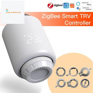 Tuya Zigbee Smart TRV วาล์วควบคุมอุณหภูมิหม้อน้ําพลาสติก สําหรับ Google Home Yandex Alic ควบคุมด้วยเสียง