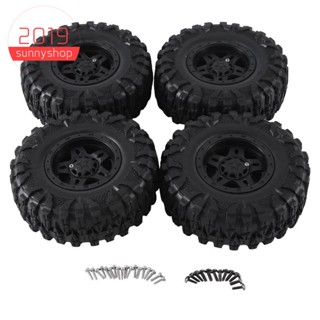 ชุดขอบล้อ 2.2 120 มม. สีดํา อุปกรณ์เสริม สําหรับรถไต่หินบังคับ 1/10 Axial SCX10 Wraith Capra RR10 RBX10 Traxxas TRX4 4 ชิ้น