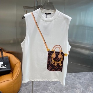 เสื้อสายเดี่ยว แขนกุด ผ้าฝ้าย 100% พิมพ์ลาย สไตล์สตรีท ขนาดใหญ่ สําหรับผู้ชาย และผู้หญิง