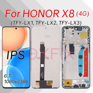 หน้าจอสัมผัส LCD 6.7 นิ้ว พร้อมกรอบ แบบเปลี่ยน สําหรับ Honor X8 4G Honor X8 TFY-LX1 TFY-LX2 TFY-LX3