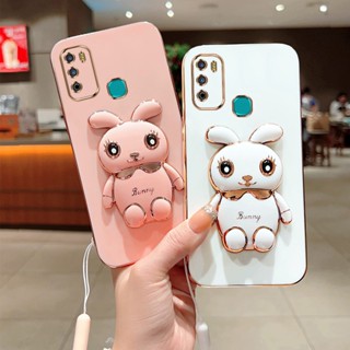 เคสมือถือ แบบนิ่ม ลายกระต่ายน่ารัก 6D หรูหรา สําหรับ infinix Hot 9 Play 8 Hot10 Hot10i Hot 11 Hot 10 Play Hot 11 Play Hot10s Smart 5 pro