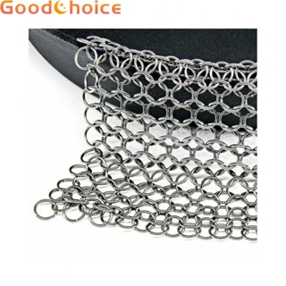 Cast Iron Skillet Cleaner Scrubber Stainless Steel Chain Mail for Iron Pan 6x8in