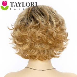 Taylor1 วิกผมสั้น สีบลอนด์ ธรรมชาติ ผมหน้าม้า สําหรับผู้หญิง