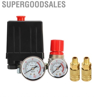 Supergoodsales Air Compressor Pressure Switch Control Valve  1/4in Regulator Energy Saving 3 in 1 Quick Connector for Replacement