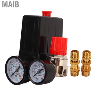 Maib Air Compressor Pressure Switch Control Valve  0-180PSI Non Burrs Accurate Standard Ports with Knobs for Industrial Use