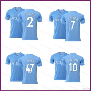 Np2 2021-22 Manchester City F.C. เสื้อกีฬาแขนสั้น ลายทีมชาติฟุตบอล Grealish Foden Walker PN2