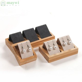 Maywi ชั้นวางต่างหู แบบไม้ไผ่ 1 ช่อง 2 ช่อง 3 ช่อง พกพาง่าย สําหรับเครื่องประดับ