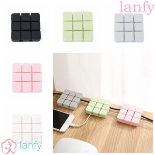 Lanfy คลิปซิลิโคน 5 สี หลายช่อง ไม่ลื่นไถล สําหรับจัดเก็บสายเคเบิ้ล