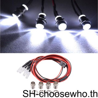 【Choo】ไฟหน้า Led 4 ดวง 1/2/3/5 สีขาว สําหรับรถบรรทุกบังคับ 1/5 1/8 1/10 1/12 1/16