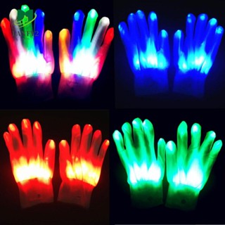 Alanfy ถุงมือเรืองแสงในที่มืด LED รูปหัวกะโหลกเรืองแสงในที่มืด ของเล่นคริสต์มาส