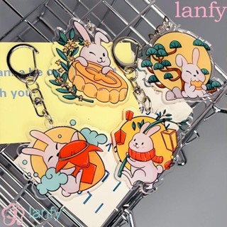 Lanfy พวงกุญแจอะคริลิค จี้รูปการ์ตูนกระต่าย แฮนด์เมด สําหรับนักเรียน ผู้หญิง