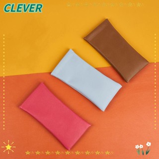 Clever กระเป๋าเก็บแปรงแต่งหน้า แว่นตากันแดด สีพื้น แฟชั่น