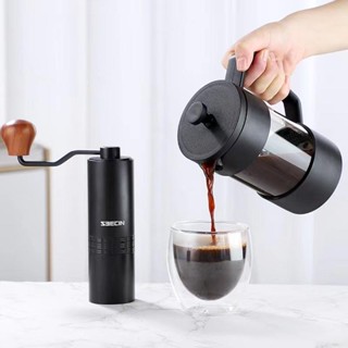 เฟรนเพรสขนาด 350มล. เครื่องทำกาแฟ แบบกด พร้อมตัวกรองละเอียด 2 อัน French Press coffee Maker 350ml.with 2 fine mesh