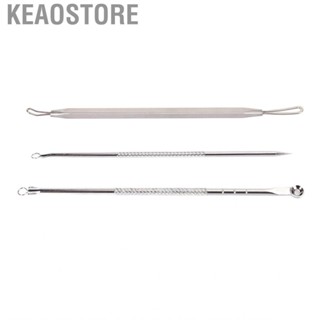 Keaostore Comedones Extractor  3pcs Whitehead  Tool Stainless Steel Ergonomic for Home Skin Care