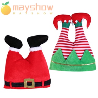 Mayshow หมวกเอลฟ์, หมวกคริสต์มาส ผ้าสักหลาด ลายทาง, กางเกงกระดิ่ง ธีมวันหยุด หมวกซานตาคลอส คริสต์มาส