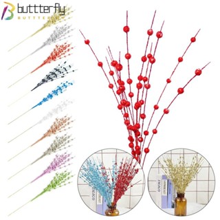 Buttterfly กิ่งไม้ รูปดอกเบอร์รี่ กลิตเตอร์ 43 ซม. สําหรับตกแต่งต้นคริสต์มาส DIY 5 ชิ้น