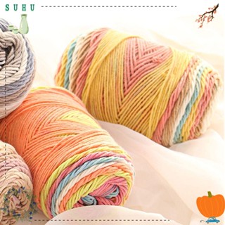 Suhu ผ้าพันคอ ผ้าวูลถักโครเชต์ แบบนิ่ม สีรุ้ง DIY 100 กรัม