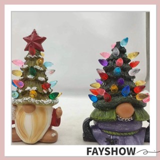 Fay ตุ๊กตาโนมซานตาคลอส เรซิน เรืองแสง สีม่วง สําหรับตกแต่งต้นคริสต์มาส ปาร์ตี้ฮาโลวีน