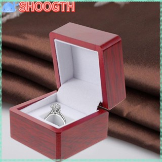 Shoogth กล่องไม้ สีขาว สําหรับเก็บแหวน เครื่องประดับ