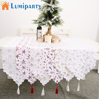 Lumiparty ผ้าปูโต๊ะ สีขาว สีทอง สําหรับตกแต่งปาร์ตี้คริสต์มาส