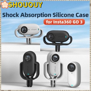 Shououy ฝาครอบเมาท์ ซิลิโคนนิ่ม กันกระแทก อุปกรณ์เสริม สําหรับกล้องกีฬา Insta360 GO 3