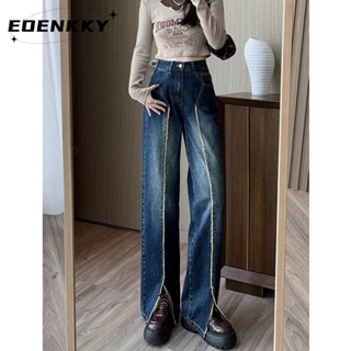 EOENKKY  กางเกงขายาว กางเกงยีสน์ผู้หญิง ทรงหลวม ๆ ตรง Retro Hip Hop Pants 2023 NEW Style  Comfortable ins พิเศษ ทันสมัย A97L8AY 36Z230909