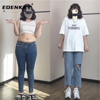 EOENKKY  กางเกงขายาว กางเกงยีสน์ผู้หญิง ทรงหลวม ๆ ตรง Retro Hip Hop Pants 2023 NEW Style  รุ่นใหม่ พิเศษ ทันสมัย Beautiful A97L8B4 36Z230909