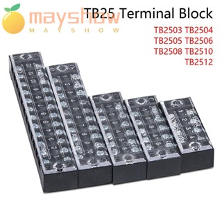 Mayshow TB Series บล็อกเทอร์มินัล AC600V 25A 3 4 6 8 10 12 ตําแหน่ง เหล็ก สกรูกั้นกลาง