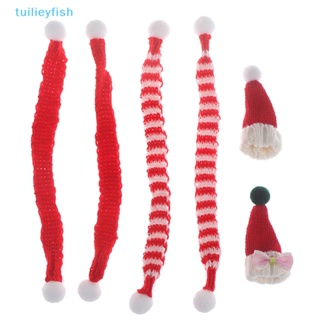 Tuilieyfish ผ้าพันคอ หมวกคริสต์มาสจิ๋ว 1:6 1:12 อุปกรณ์เสริม สําหรับตกแต่งบ้านตุ๊กตา