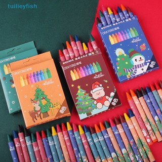 Tuilieyfish ดินสอสีน้ํามัน ปลอดสารพิษ ลายการ์ตูนคริสต์มาส 8 สี สําหรับเด็กนักเรียน