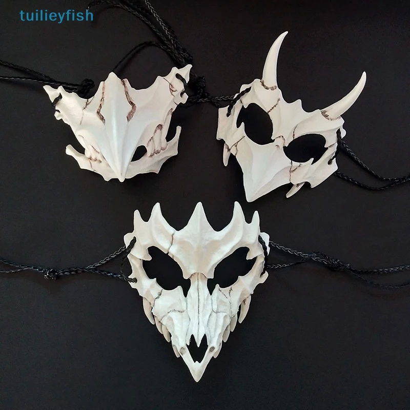 Tuilieyfish Party หน้ากากฟันยาวปีศาจโครงกระดูกหน้ากากครึ่งหน้าหมาป่ามังกรเสือ Houjuu Nue หน้ากากคอสเพลย์ฮาโลวีนเครื่องแต่งกาย Props co thumbnail 8