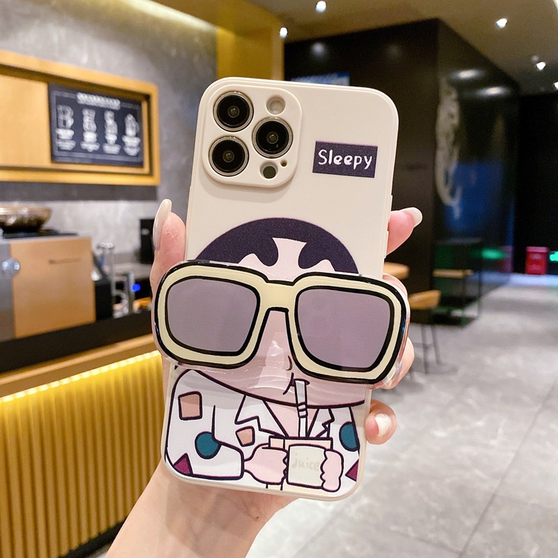 สําหรับ Reno 10 OPPO A3 Pro A3X A60 A79 A58 A38 A18 A78 A17 A98 A96 A76 A16 A95 A74 A94 A54 A15S A93 A53 A52 A92 A91 A31 A5 A9 2020 A5S A7 A12 F11 F9 เคสโทรศัพท์มือถือ ลายการ์ตูนชินจัง พร้อมที่ตั้งวางแก้ว สําหรับ