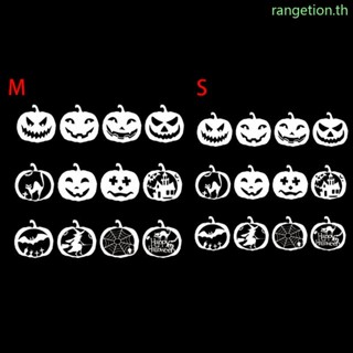 Ran แผ่นแม่แบบฉลุลาย ฉลุลายฮาโลวีน 12 ชิ้น สําหรับตกแต่งฮาโลวีน