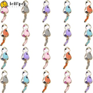 Lollipo1 จี้รูปแมว โลหะผสม 5 สี สําหรับทําเครื่องประดับ สร้อยคอ สร้อยข้อมือ DIY