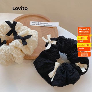 Lovito โบผูกผม สำหรับผู้หญิง LNA14103 (สีขาว/ดำ)