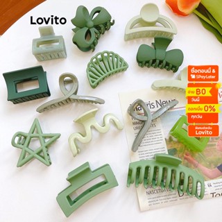 Lovito กิ๊บติดผมลําลอง ทรงอสมมาตร แบบเรียบ สําหรับผู้หญิง LNA09359 (ปกติ/ดาว/โบว์)