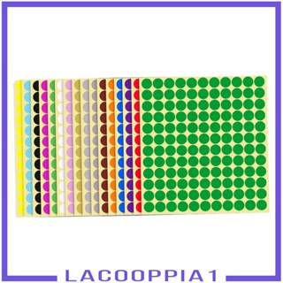 [Lacooppia1] สติกเกอร์ฉลาก ลายจุด สําหรับตกแต่งกระเป๋า งานฝีมือ 16 ชิ้น