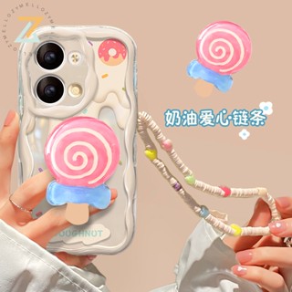 เคสโทรศัพท์มือถือ ซิลิโคน ลายอมยิ้ม พร้อมที่ตั้งวาง สําหรับ VIVO Y27 4G Y27 5G Y02 Y35 Y36 Y56 Y22 Y22S Y12 Y20 Y21 Y33S Y30 Y15 Y15S Y15A Y16 Y12A Y72 Y11 Y21A Y50 Y20A Y91C