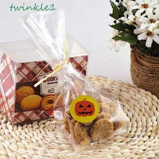 Twinkle1 สติกเกอร์ ลายฟักทอง มีกาวในตัว สําหรับติดตกแต่งถุงขนม ถุงขนม ป้ายแท็ก ฮาโลวีน DIY