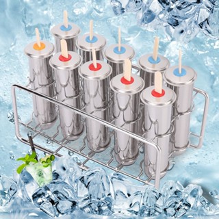 1Buycart ครัวเรือน 304 สแตนเลส Ice Lolly Popsicle Moulds Kit Cream Mould