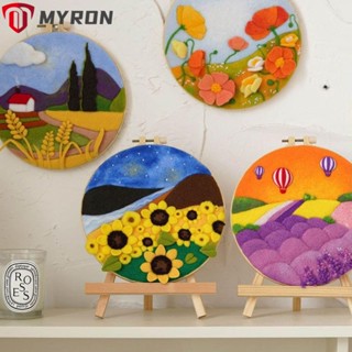 ชุดเย็บปักถักร้อย ผ้าขนสัตว์ ลาย MYRON ปี|สะดึงเข็มเย็บปักถักร้อย แฮนด์เมด DIY สําหรับตกแต่งบ้าน