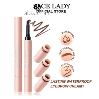 Sace Lady Eyebrow ครีมเจลพร้อมแปรง 2 In 1 Pomade Brow ดินสอยาวนานกันน้ำแต่งหน้า Brow STAMP TECH3