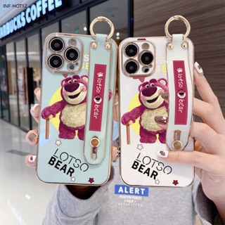 Infinix Hot 30 30i 20 20i 12 12i 20S Play สำหรับ Case Lotso Strawberry Bear เคส เคสโทรศัพท์ เคสมือถือ Wrist Strap Electroplating TPU Cases